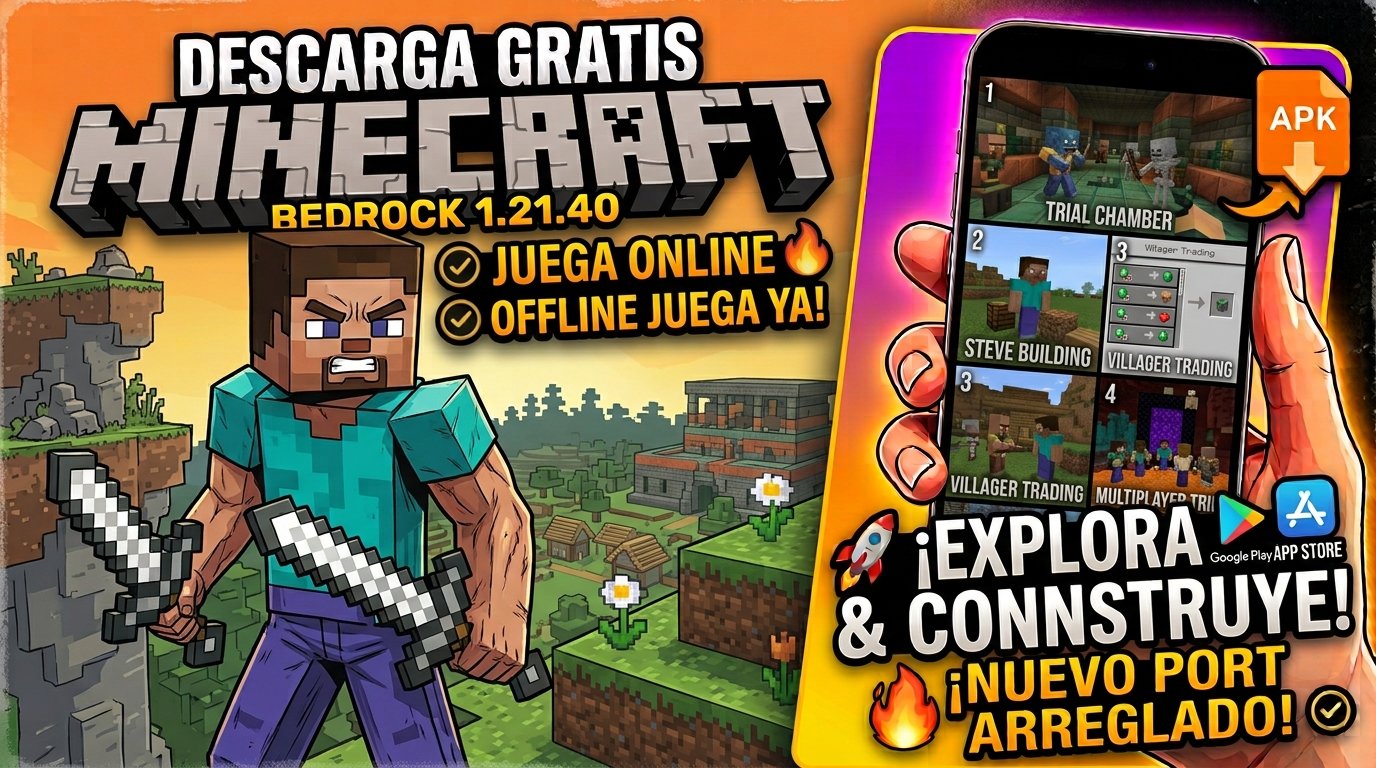 Descarga Minecraft Bedrock 64 Bits
